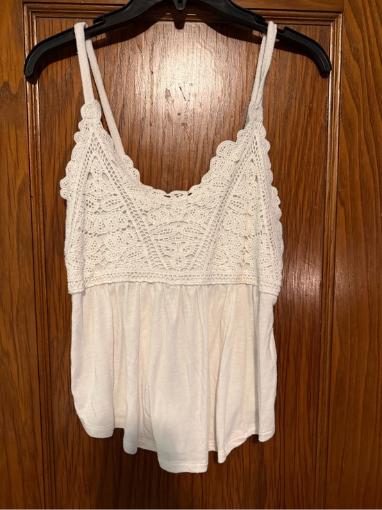 Love on a hanger Tops - love on a hanger White Crochet Lace Cami